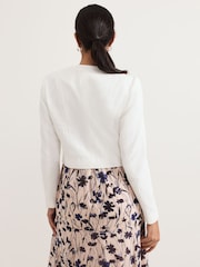 Phase Eight White Petite Olivia Textured Short 100% Cotton Jacket - Image 2 of 5