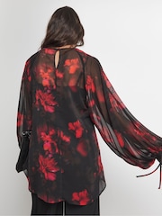 Tie Sleeve Sheer Floaty Blouse - Image 2 of 4