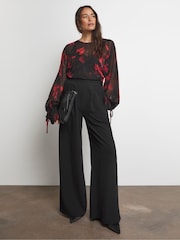 Tie Sleeve Sheer Floaty Blouse - Image 4 of 4
