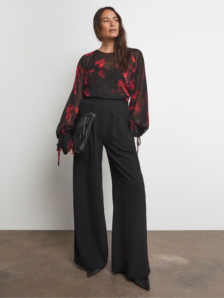 Tie Sleeve Sheer Floaty Blouse - Image 4 of 4