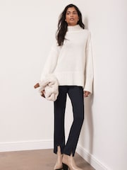 Mint Velvet Blue Slim Cotton Blend Trousers - Image 1 of 7