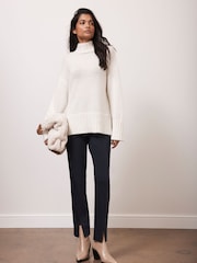 Mint Velvet Blue Slim Cotton Blend Trousers - Image 4 of 7