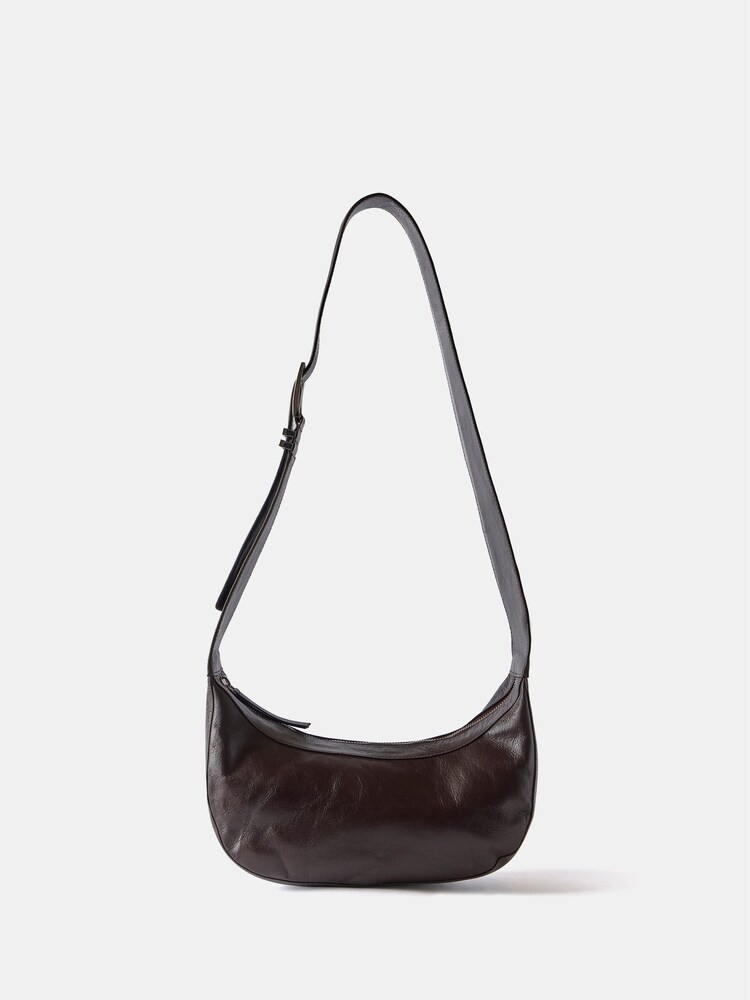 Mint Velvet Brown Leather Cross-Body Bag - Image 1 of 2 Mint Velvet Brown Leather Cross-Body Bag - Image 1 of 2