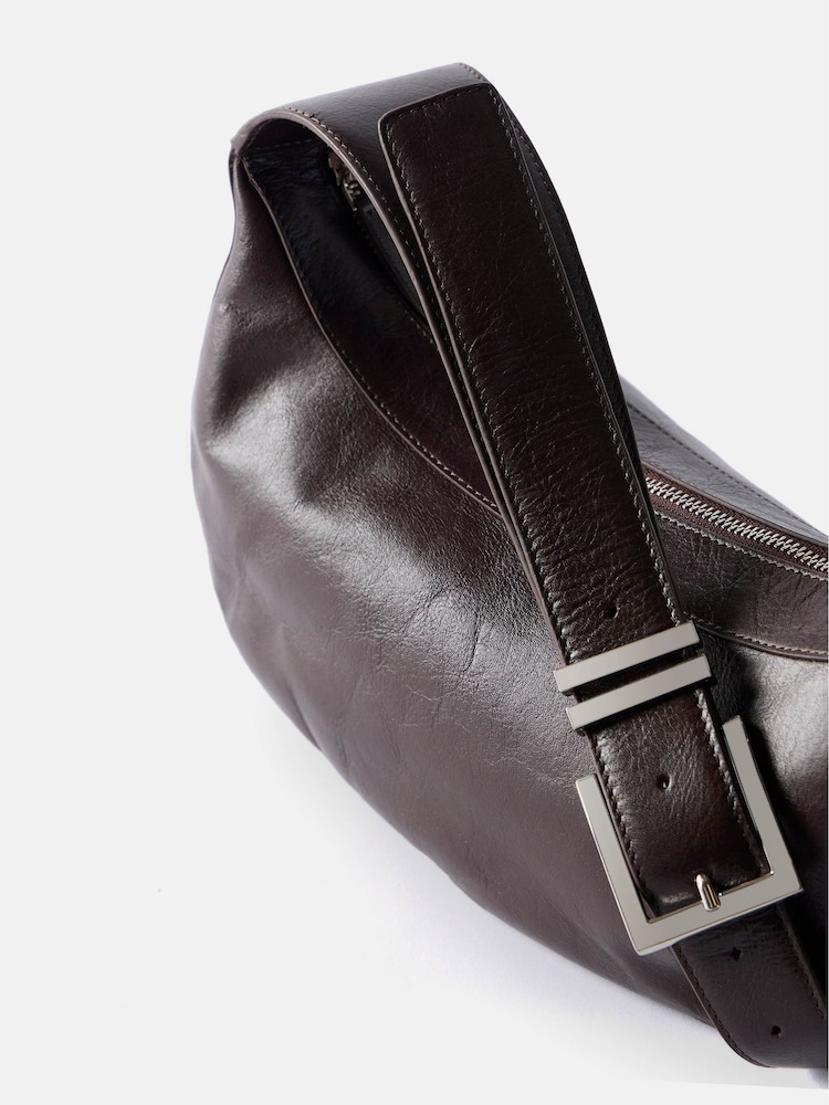 Mint Velvet Brown Leather Cross-Body Bag - Image 2 of 2
