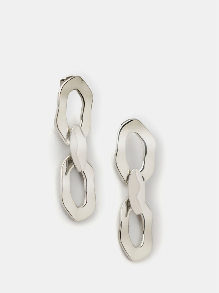 Pendientes con diseño de cadena martillada de Mint Velvet - Imagen 1 de 2