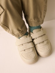 Neutral Stone Suede Touch Fastening Trainers - Image 2 of 8