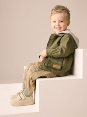 Neutral Stone Suede Touch Fastening Trainers - Image 3 of 8