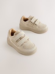 Neutral Stone Suede Touch Fastening Trainers - Image 4 of 8