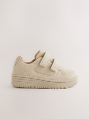 Neutral Stone Suede Touch Fastening Trainers - Image 5 of 8