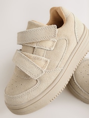 Neutral Stone Suede Touch Fastening Trainers - Image 8 of 8