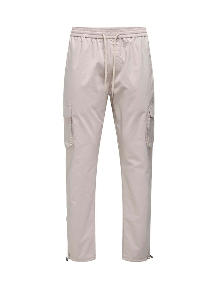 Only & Sons Grey Slim Fit Straight Leg Tech Cargo Trousers - Image 3 of 3