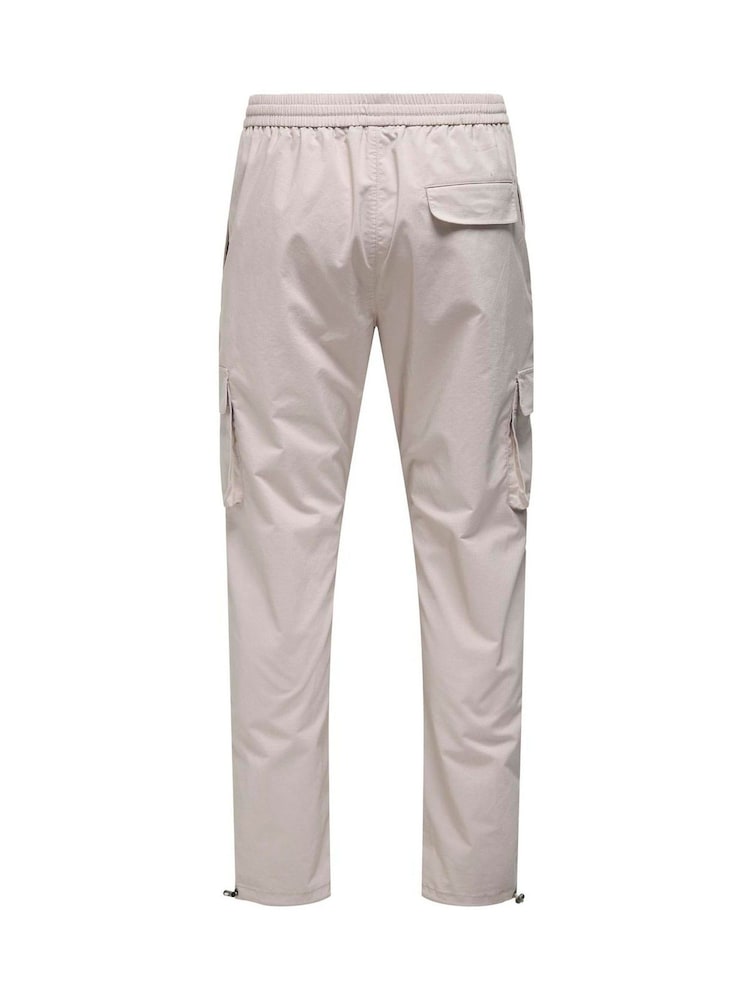 Only & Sons Grey Slim Fit Straight Leg Tech Cargo Trousers - Image 4 of 4