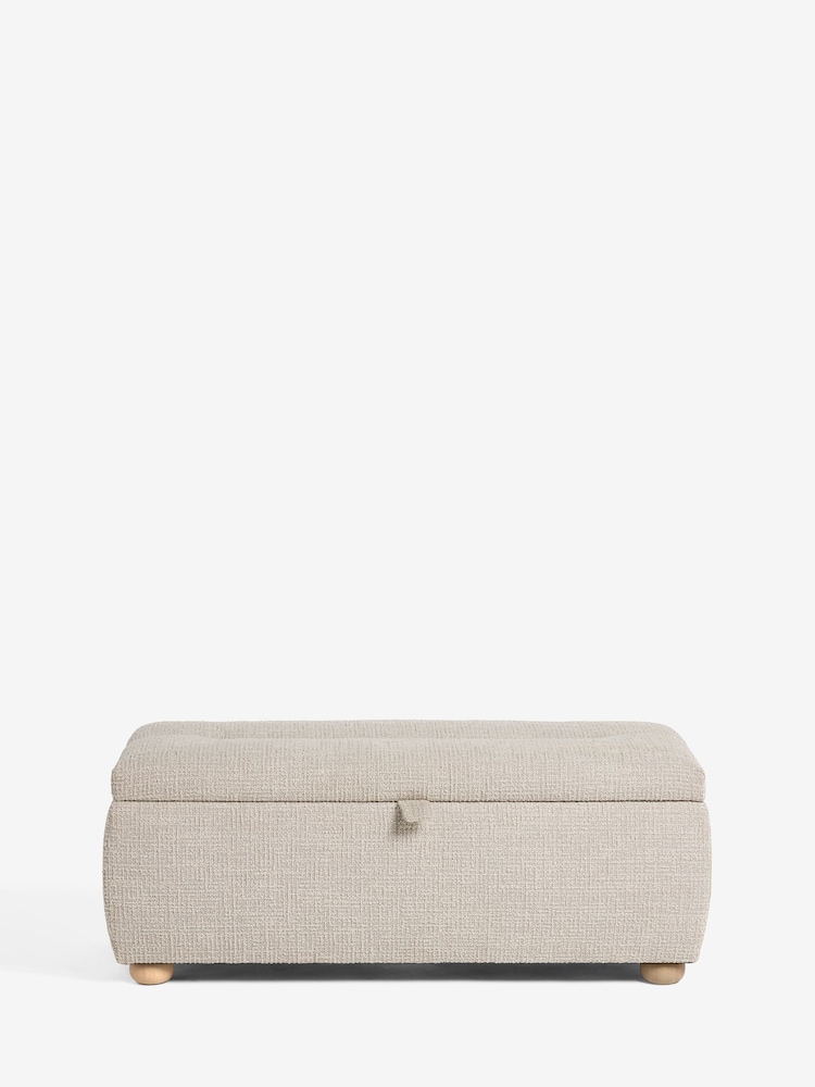 Tweedy Plain Light Natural Blaine Ottoman Storage Bench - Image 2 of 8