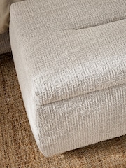 Tweedy Plain Light Natural Blaine Ottoman Storage Bench - Image 4 of 8