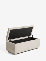 Tweedy Plain Light Natural Blaine Ottoman Storage Bench - Image 6 of 8