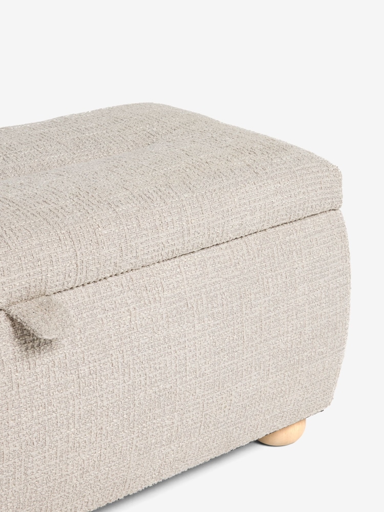 Tweedy Plain Light Natural Blaine Ottoman Storage Bench - Image 8 of 8