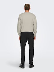 Only & Sons Black Slim Fit Straight Leg Tech Cargo Trousers - Image 3 of 6