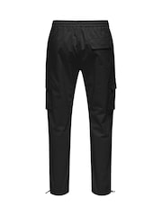 Only & Sons Black Slim Fit Straight Leg Tech Cargo Trousers - Image 6 of 6
