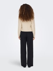 JDY Cream Knitted Long Sleeve Lace Detail Button Cardgian - Image 2 of 6