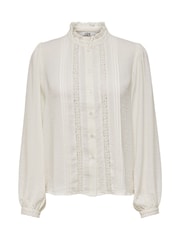 JDY White Lace Detail Long Sleeve Shirt - Image 6 of 8
