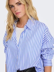 JDY White Long Sleeve Oversized Stripe Shirt - Image 3 of 5