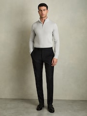 Reiss Iced Blue Blackhall Merino Wool Half-Zip Funnel Neck Jumper - Image 3 of 7