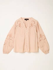 FatFace Eliza Blush Pink Embroidered Blouse - Image 5 of 5