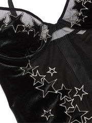 Victoria's Secret Black Velvet Star Shine Bodysuit - Image 4 of 5