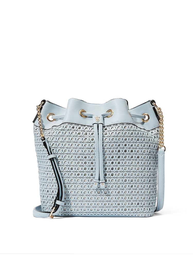 Victoria's Secret Blue Bucket Crossbody Bag - Image 1 of 2 Victoria's Secret Blue Bucket Crossbody Bag - Image 1 of 2