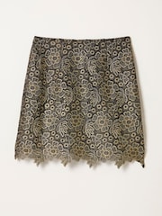 FatFace Paloma Gold Lace Skirt - Image 1 of 1