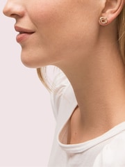 kate spade new york Silver Tone Loves Me Knot Studs Earrings - Image 3 of 3