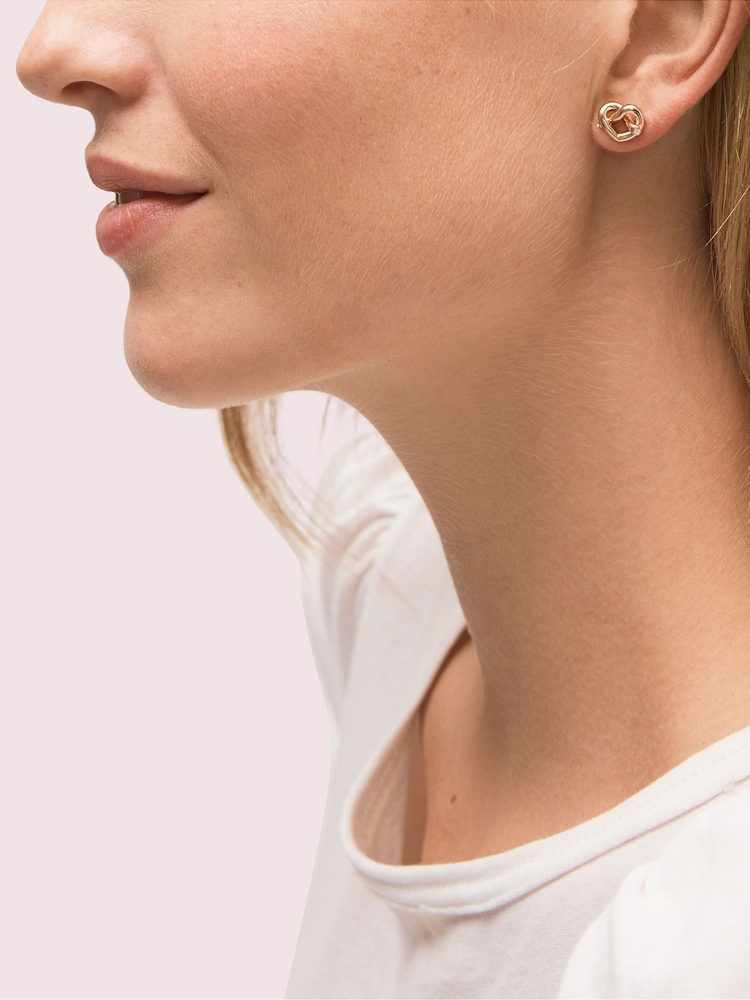 kate spade new york Silver Tone Loves Me Knot Studs Earrings - Image 3 of 3