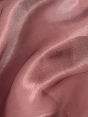 Pink Premium Wide Leg Satin Trousers With Linen - Image 7 of 9