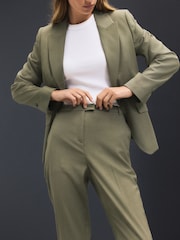 Khaki Green Slim Sculpting Tailored Trousers - Image 4 of 7