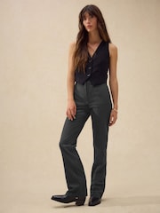 Grey Check Bootcut Sculpting Tailored Trousers - Image 3 of 8