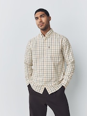Ecru Tattersall Check Regular Fit Easy Iron Button Down Oxford Shirt - Image 1 of 7