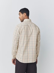 Ecru Tattersall Check Regular Fit Easy Iron Button Down Oxford Shirt - Image 3 of 7