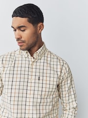 Ecru Tattersall Check Regular Fit Easy Iron Button Down Oxford Shirt - Image 4 of 7