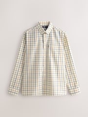 Ecru Tattersall Check Regular Fit Easy Iron Button Down Oxford Shirt - Image 5 of 7