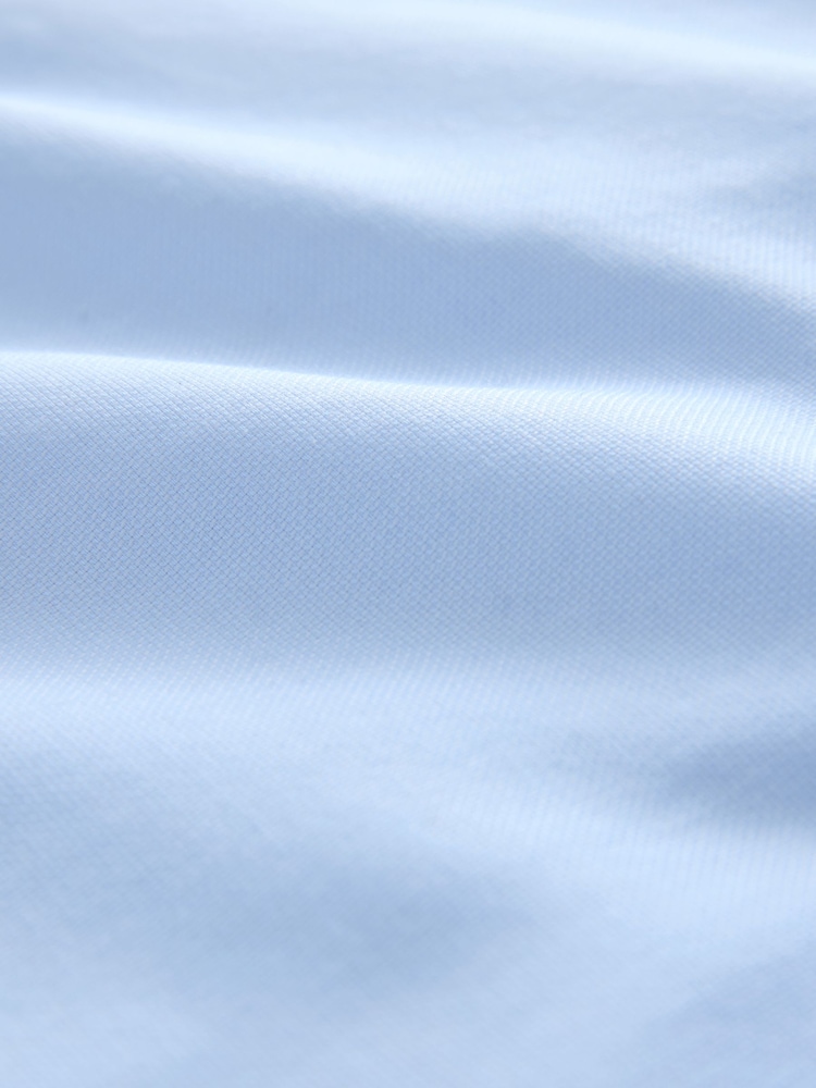 Light Blue Regular Fit Washed Dobby Long Sleeve Smart Cutaway Collar 100% Cotton Shirt - Image 3 of 3