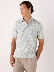 Seafoam Green Tile Regular Fit Print Short Sleeve Shirt - Image 1 of 5