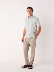 Seafoam Green Tile Regular Fit Print Short Sleeve Shirt - Image 3 of 5