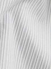 Grey Fine Stripe Regular Fit 100% Cotton Long Sleeve Formal Cutaway Collar Shirt - Image 3 of 3