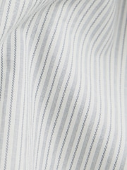 Grey Fine Stripe Regular Fit 100% Cotton Long Sleeve Formal Cutaway Collar Shirt - Image 9 of 9