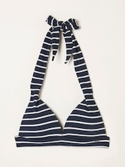 FatFace Cody Navy Textured Breton Stripe Bikini Top - Image 5 of 5