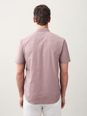 Rosa oscuro - Short Sleeve Embroided Print Smart Shirt - Imagen 5 de 5