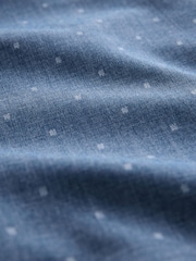 Azul oscuro - Short Sleeve Embroided Print Smart Shirt - Imagen 7 de 7