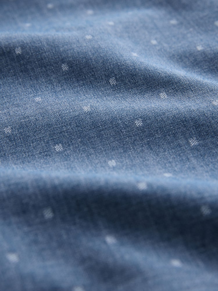 Azul oscuro - Short Sleeve Embroided Print Smart Shirt - Imagen 7 de 7