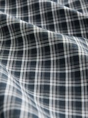 Navy Micro Check Regular Fit Easy Iron Button Down Oxford Shirt - Image 2 of 3