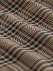 Neutral Brown Windowpane Check Easy Iron Button Down Short Sleeve Oxford Shirt - Image 3 of 3